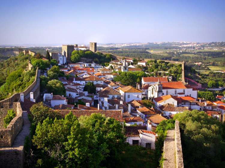 View of the beautiful medieval village of Obidos in the centre of Portugal