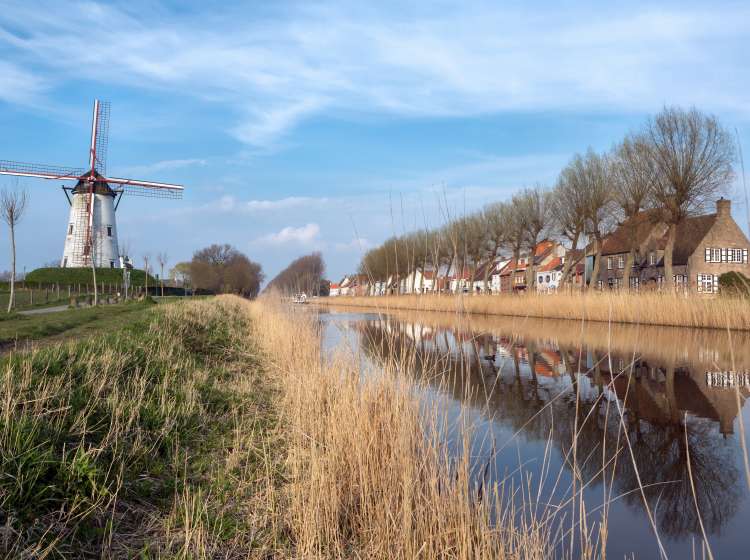 View on Damme, one of the most beautiful medieval little villages in Flanders, Belgium