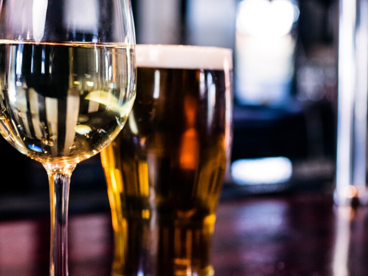 Beer & Wine at Champion's Pub on-board P&O Cruises Ship, Aurora