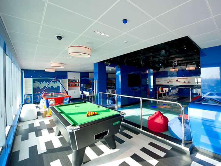Pool and air hockey tables in Scubas (for 9-12 year olds) Children's Club on P&O Cruises ship