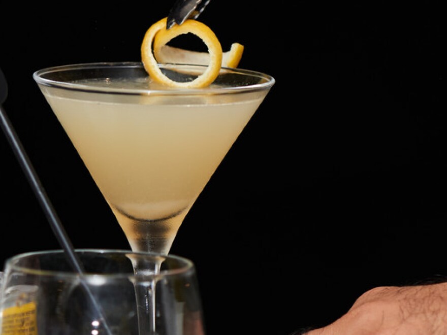 Drinks at Blue Bar on-board P&O Cruises Ship, Britannia