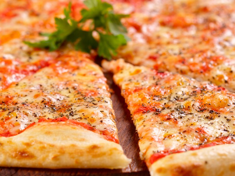 Pizza from the Children's Tea in the buffet restaurant on-board