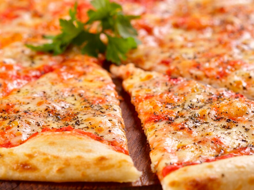 Pizza from the Children's Tea in the buffet restaurant on-board