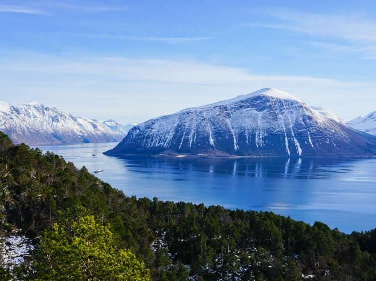 Dramatic landscape at the Hjorundfjord, Norway