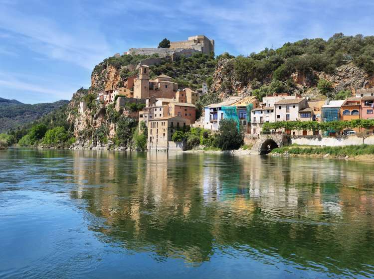 Ebro river and Miravet village in Catalonia, Spain