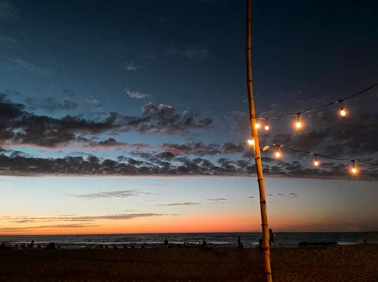String light on the beach