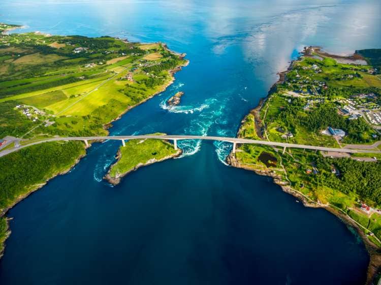 Whirlpools of the maelstrom of Saltstraumen, Nordland, Norway
