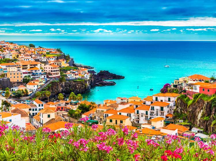 Panoramic view over Camara de Lobos, Madeira island, Portugal