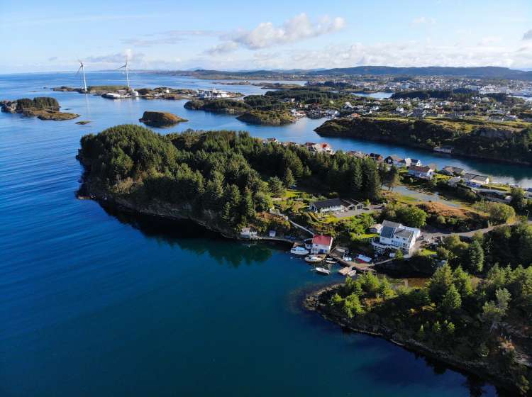 Norway drone view - coast and islands near Haugesund city.
