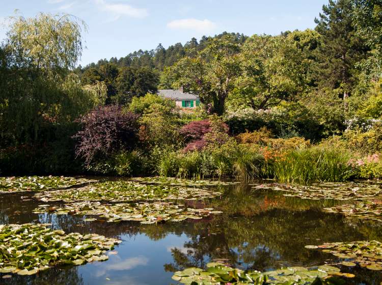 House and garden of Claude Monet in Giverny on a sunny day