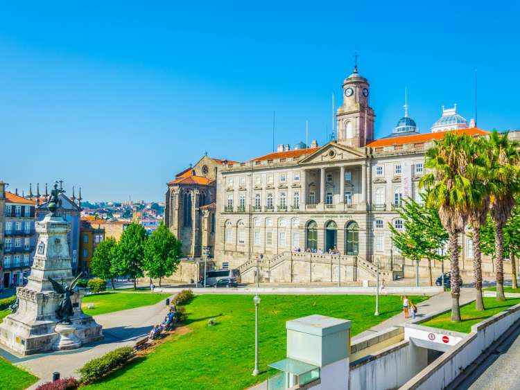 Beautiful view of Bolsa Palace, Portugal