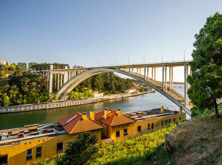 Arrabida bridge over Douro river in Porto, north of Portugal