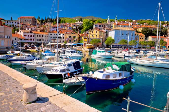 Idyllic mediterranean waterfront in Volosko village, Opatija riviera, Kvarner, Croatia; Shutterstock ID 1034532940; Invoice Number: -