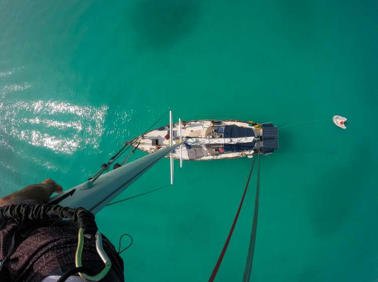 View from the top of sailboat mast.; Shutterstock ID 645883966; Invoice Number: -