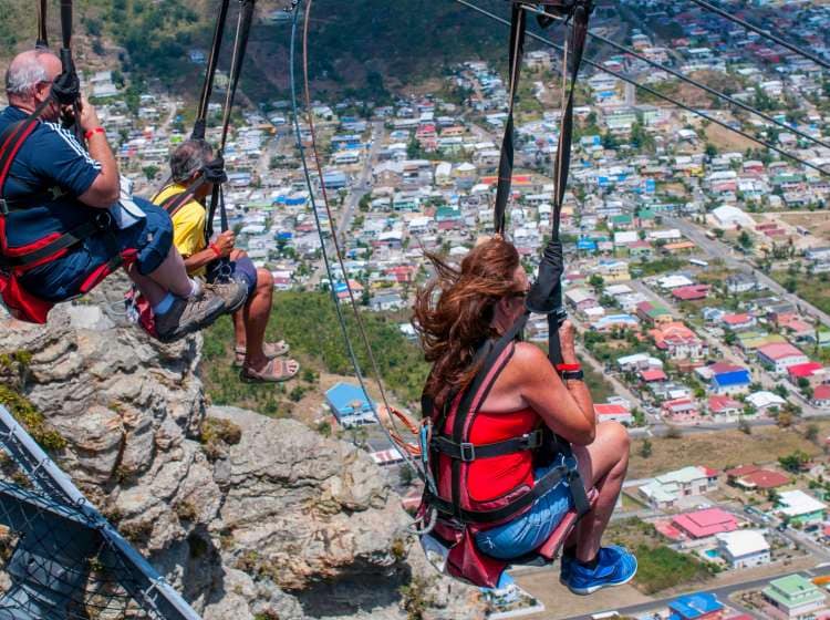 Zip line on St Maarten, Sint Maarten, Saint Martin.; Shutterstock ID 1216018348; Invoice Number: -