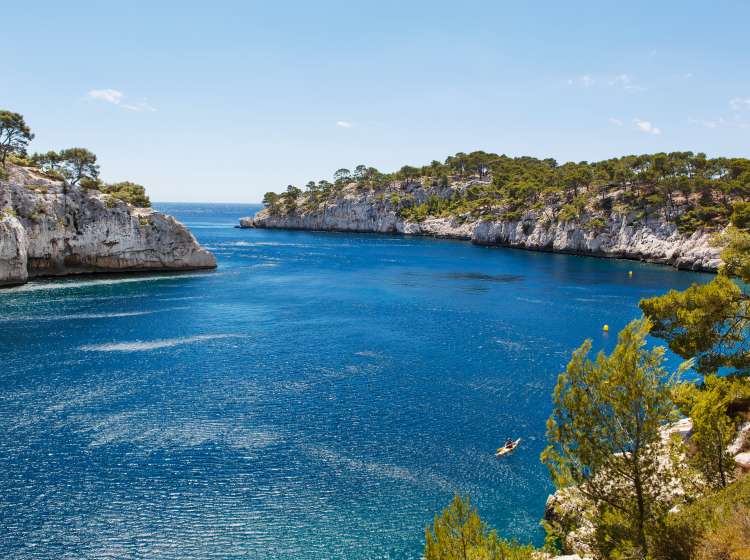 Landscape view on calanques of Port Pin in Cassis near Marseille, Provence, France.