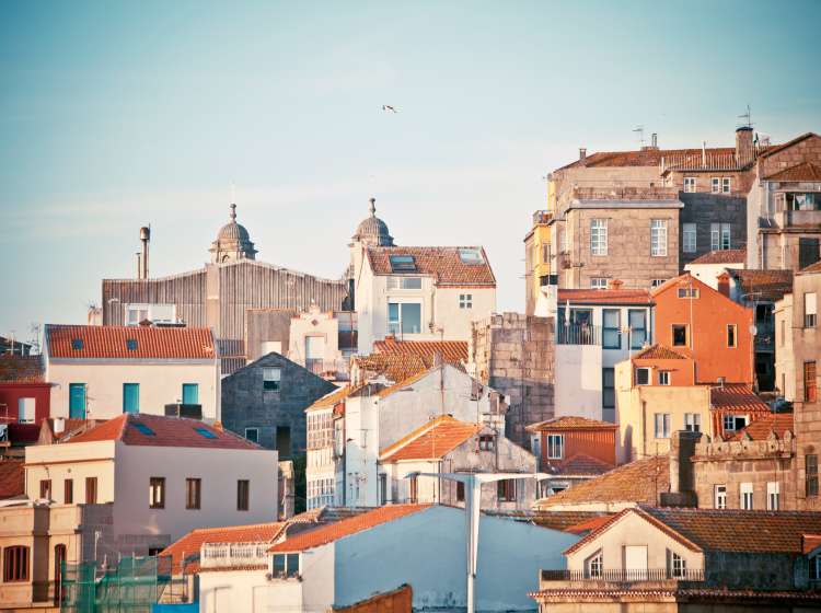 View to Vigo town-centre buildings.
