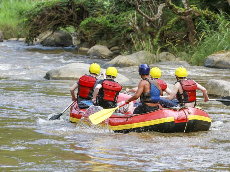 A group of men and women are rafting on the river.; Shutterstock ID 522754459; Invoice Number: -