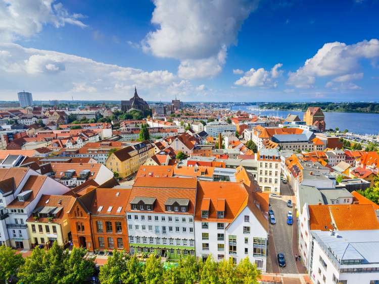 aerial view of town