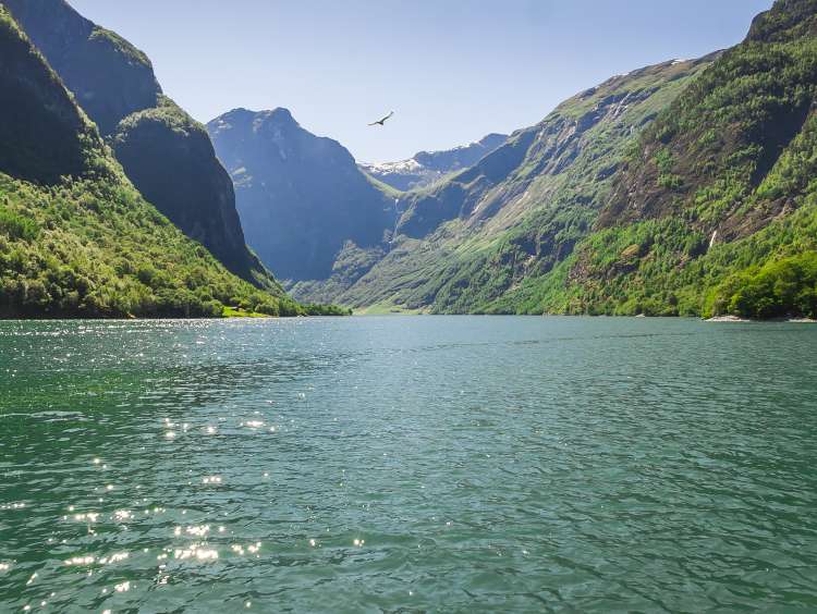Sognefjord in the port of Flam, Norway