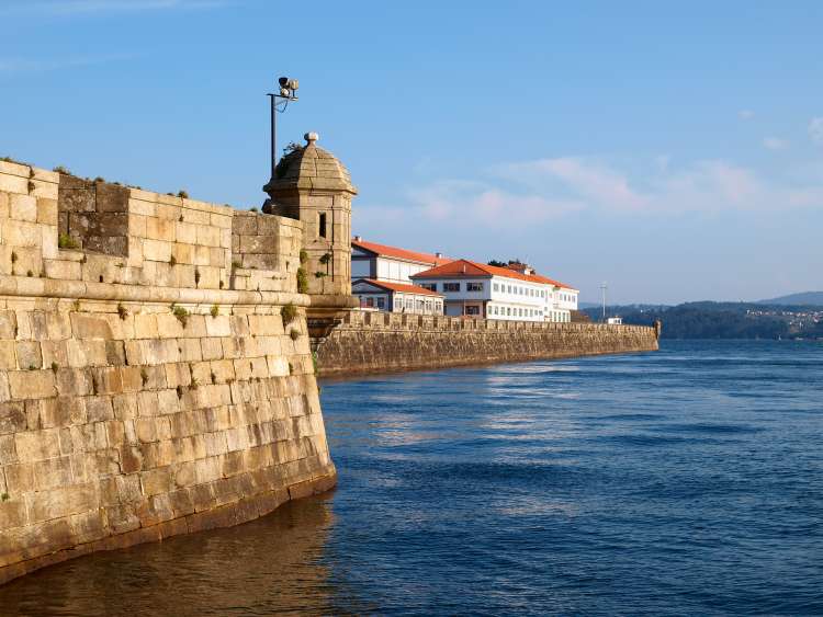 Rustic buildings by sea