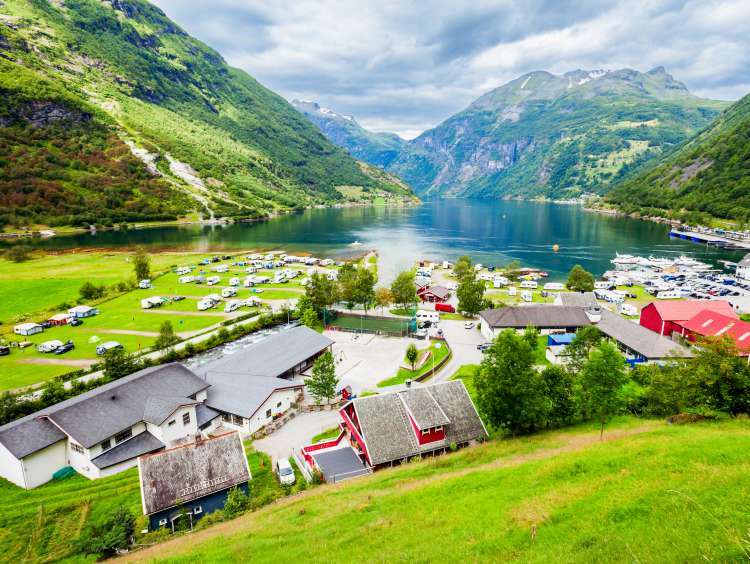 Geirangerfjord in the port of Geiranger, Norway