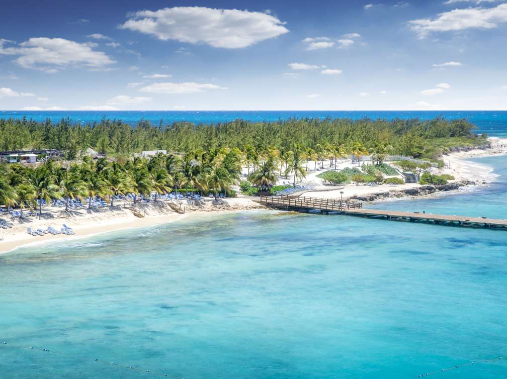 Beautiful beach surrounded by blue sea