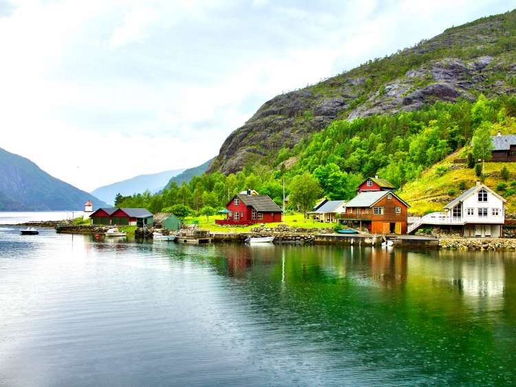Small river in the hills in Haugesund, Norway