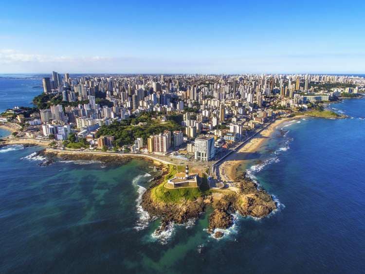 City surrounded by sea 