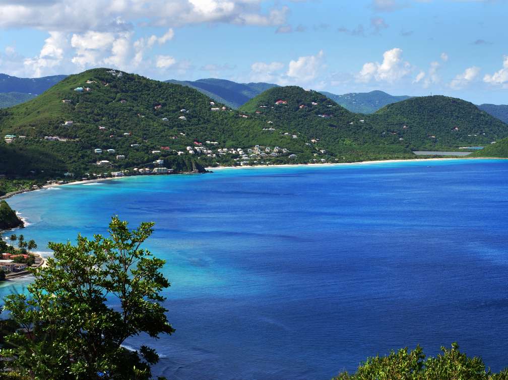 Views of houses in mountains by the sea