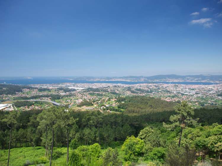View of Vigo city and the Vigo Estuary in Spain