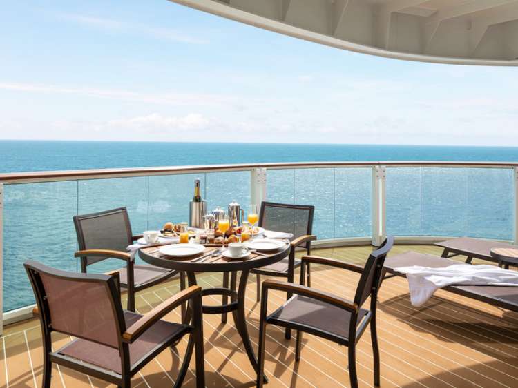 Balcony view of the sea on P&O Cruises