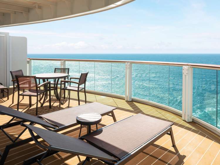 Balcony view of the sea on P&O Cruises