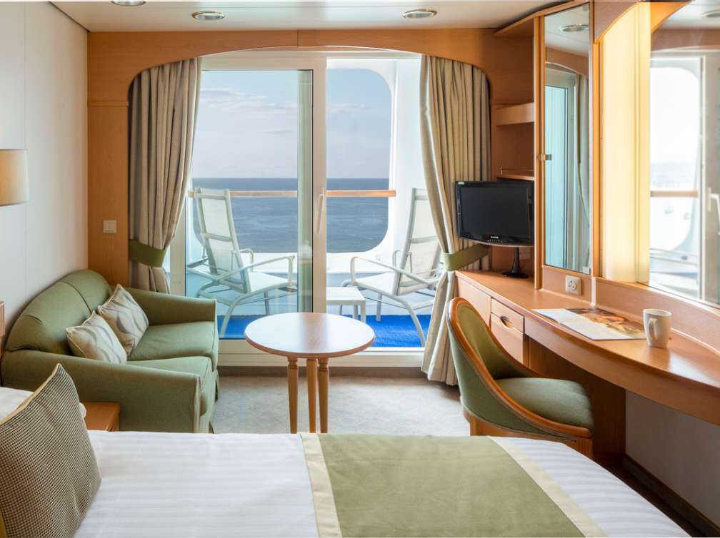 Balcony room on board P&O Cruises ship Aurora