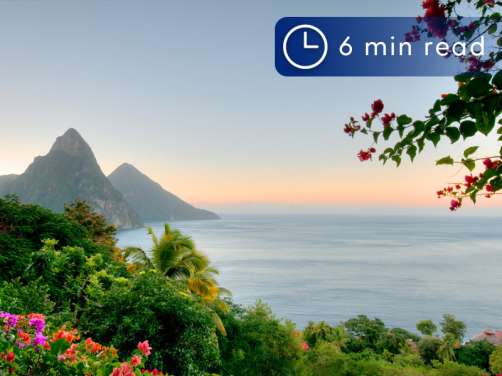 View overlooking sea in St Lucia