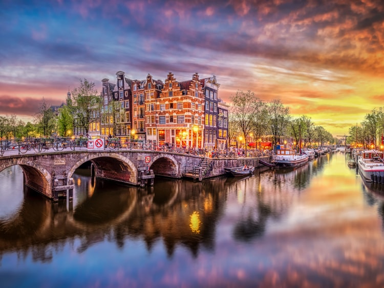 Amsterdam at sunset