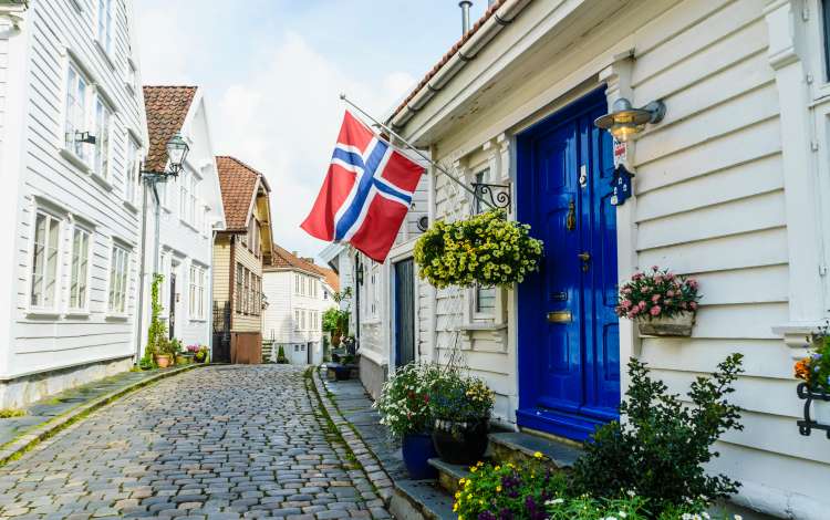 Gamle Stavanger is the historic area of the city consisting of around two hundred white painted wooden cottages dating from the 18th and early 19th centuries, Stavanger, Norway