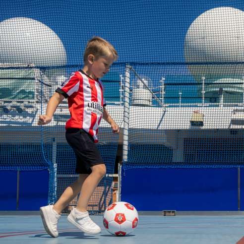 We’re the official holiday partner of our home-port football club, Southampton FC. And we’re delighted that the football fun is set to kick off on some of this year’s school holiday cruises in the Mediterranean and the Norwegian Fjords.
