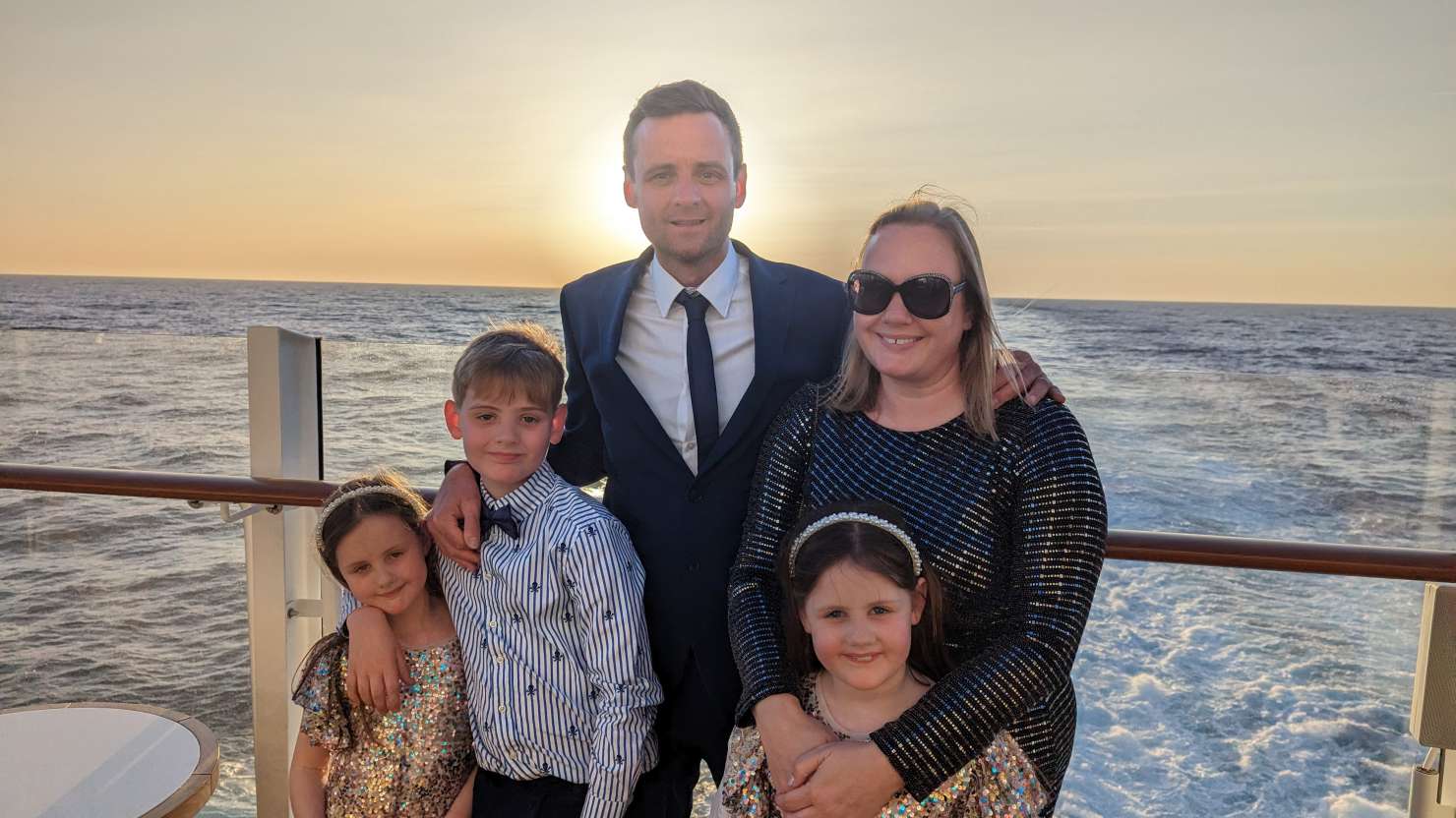 Jessica and Marc with their children William, Isabella and Emilia enjoying Celebration Night