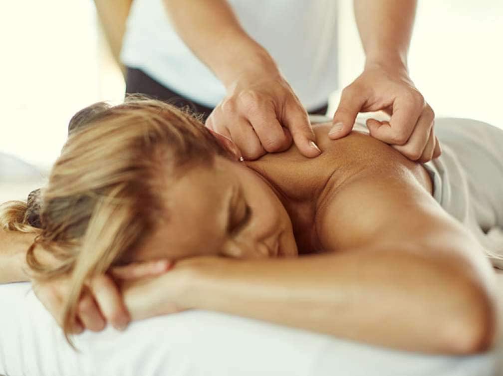 Women getting a massage in the Spa