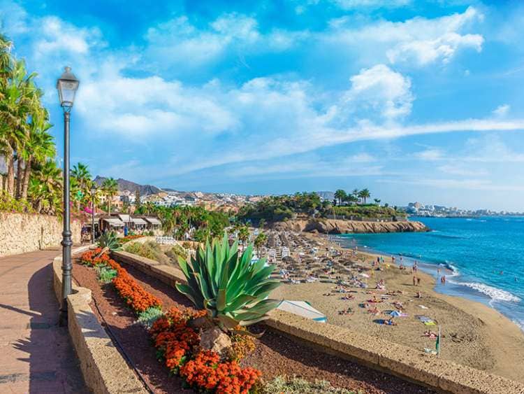 Beach and coastline in Tenerife in the Canary Islands