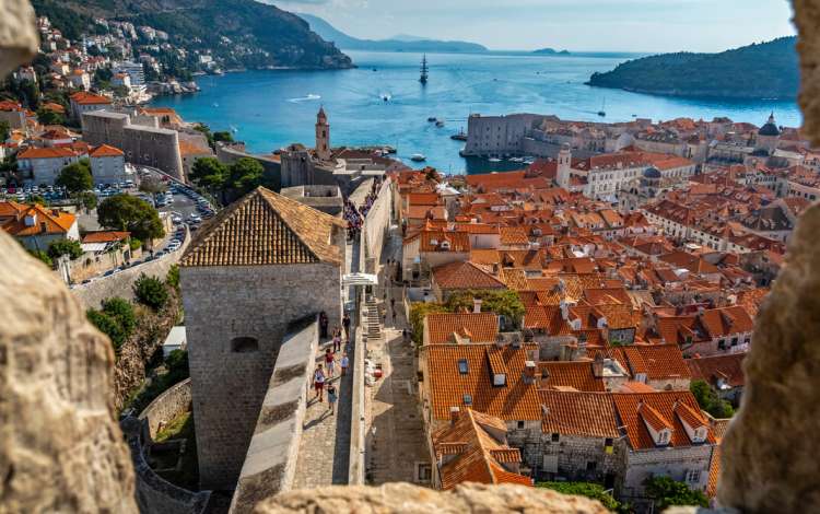 View of Dubrovnik looking out to sea
