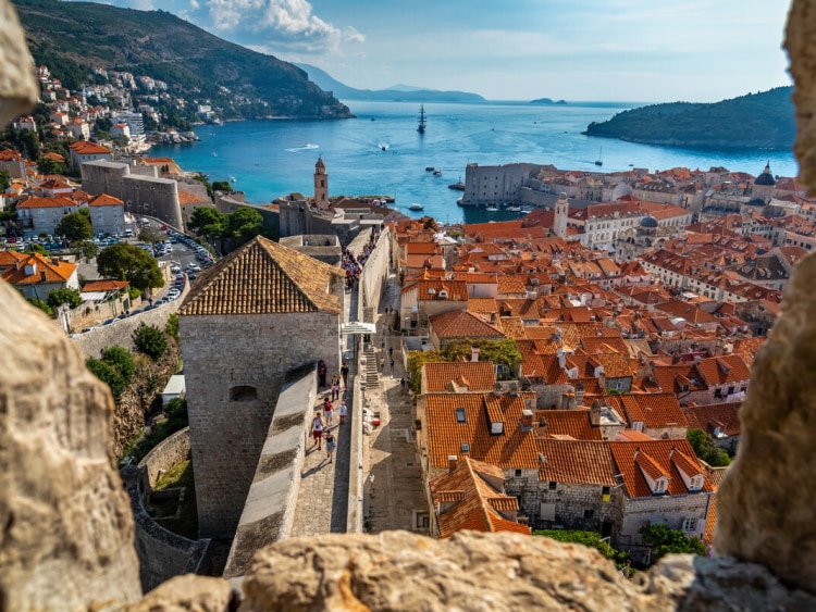 View of Dubrovnik looking out to sea