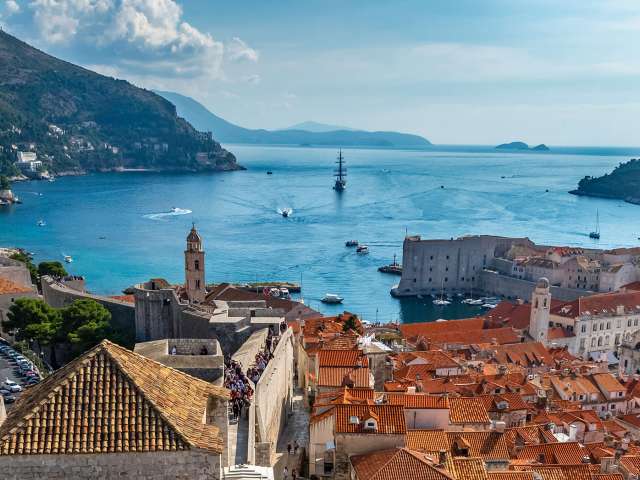 Wide view of Dubrovnik, Croatia 