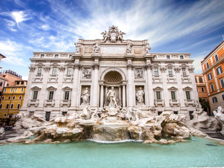 Building in Rome infront of fountain