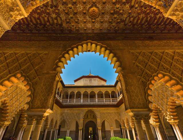 Seville's Alcazar Real with Courtyard of the Maidens