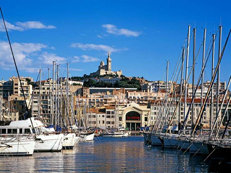 Harbour surrounded with boats in Marseille