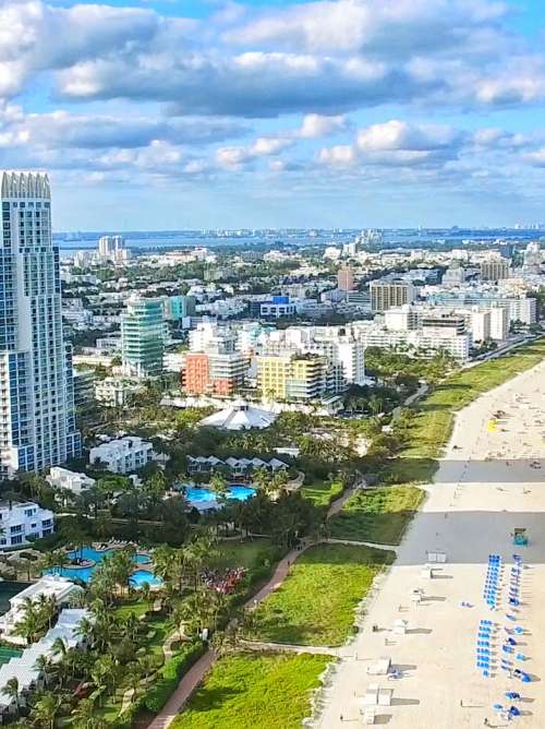 Aerial view of South Beach, Miami