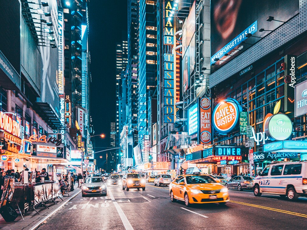 Street in New York at night