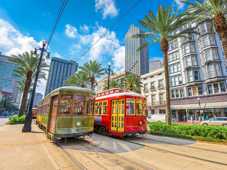 Cable cars in New Orleans